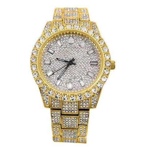 BIG ROCKS OYSTER ICED OUT BLING HIP HOP WATCH
